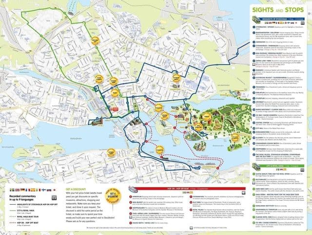 Mapa de passeios a pé de Estocolmo